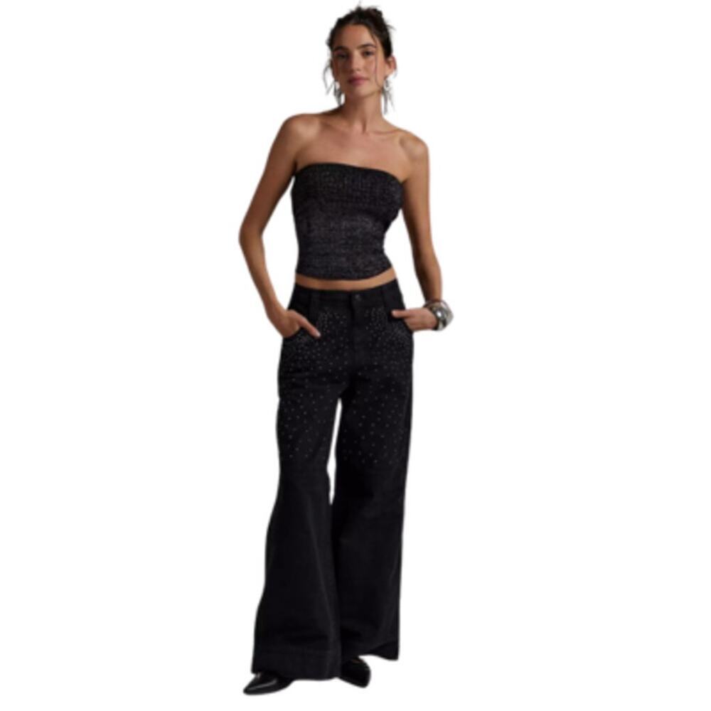 Urban Outfitters Montana Crystal Embellished Pants Black Size 2 Silence + Noise - Picture 6 of 8